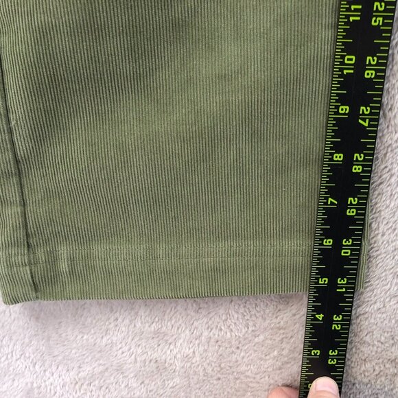 Izod Jeans Women Corduroy Pants Size 2 Stretch Straight Leg Green Casual Classic - Picture 5 of 11